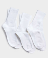 RoToTo Organic Daily 3 Pack Ribbed Crew Socks in White
