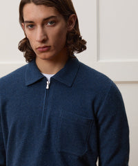 Italian Cashmere Half-Zip Sweater Polo