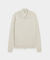 John Smedley Alston Merino Wool Zip-Up in Grey