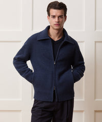 Boiled Wool Full-Zip Sweater Jacket