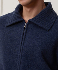 Boiled Wool Full-Zip Sweater Jacket