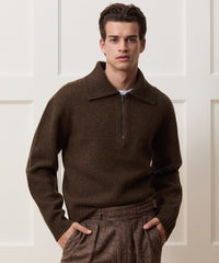 Boiled Wool Half-Zip Sweater