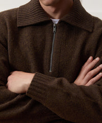 Boiled Wool Half-Zip Sweater