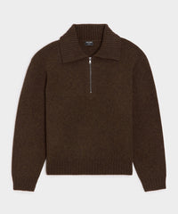 Boiled Wool Half-Zip Sweater