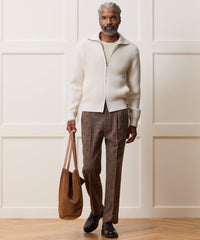 Cashmere Waffle Full-Zip Sweater Jacket