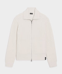 Cashmere Waffle Full-Zip Sweater Jacket