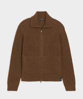 Cashmere Waffle Full-Zip Sweater Jacket