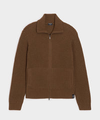 Cashmere Waffle Full-Zip Sweater Jacket