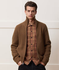 Cashmere Waffle Full-Zip Sweater Jacket