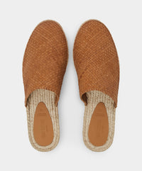 Woven Leather Espadrille Mule