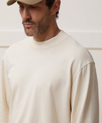 Relaxed Portuguese Jersey Mock Neck Tee