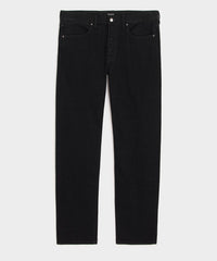 Straight Japanese Selvedge Stretch Jean in Black