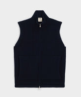 Inis Meáin Donegal Full Zip Vest in Navy
