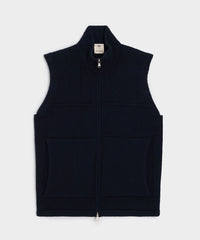 Inis Meáin Donegal Full Zip Vest in Navy