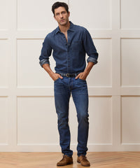 Slim Selvedge Jean in Blue Stonwewash