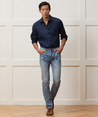 Slim Selvedge Jean in Destroyed Wash