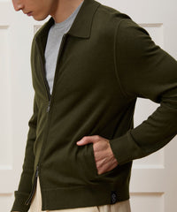 Merino Full-Zip Sweater Polo