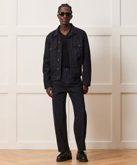 Cropped Denim Eisenhower Jacket