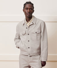 Cropped Denim Eisenhower Jacket