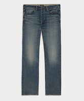 Straight Japanese Selvedge Stretch Jean in Worn Wash