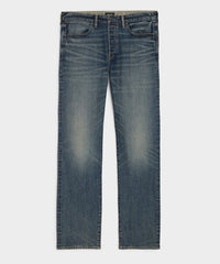 Straight Japanese Selvedge Stretch Jean in Worn Wash