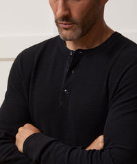 Lightweight Mini Waffle Henley