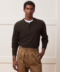 Lightweight Mini Waffle Henley