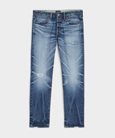 Slim Japanese Selvedge Stretch Jean in Distressed Wash