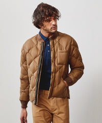 *Holding for F23* Italian Quilted Down Snap Bomber in Camel