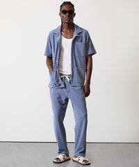 Wave Jacquard Terry Pant in Steel Blue