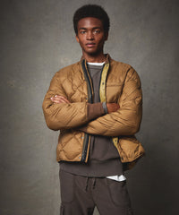 *Holding for F23* Italian Quilted Down Snap Bomber in Camel