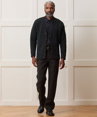 Inis Meáin Merino-Cashmere V-Neck Cardigan in Charcoal