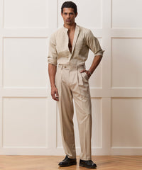 Italian Band Collar Popover Tuxedo Shirt