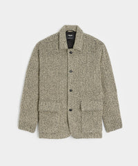 Italian Wool Walking Jacket in Cream Herringbone
