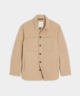 Italian Cashmere Shirt Jacket in Camel