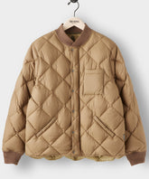*Holding for F23* Italian Quilted Down Snap Bomber in Camel