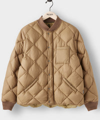*Holding for F23* Italian Quilted Down Snap Bomber in Camel