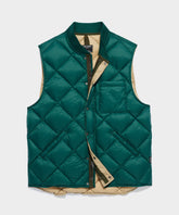 Italian Quilted Nylon Liner Vest in Deep Pine