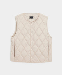 Convertible Quilted Gilet Vest in Khaki