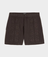 5" Embroidered Linen Beachcomber Short