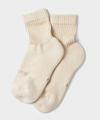 Rototo Organic Daily 3 Pack Mini Crew Sock in Ecru Mix