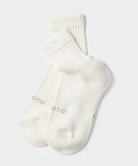 Rototo Organic Daily 3 Pack Mini Crew Sock in Ecru Mix