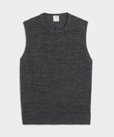 Inis Meáin Linen Crewneck Vest in Charcoal Marl