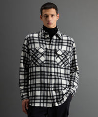 Todd Snyder X Woolrich Cashmere Shirt Jacket in Black Plaid