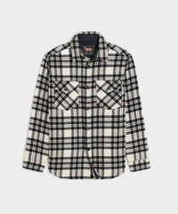 Todd Snyder X Woolrich Cashmere Shirt Jacket in Black Plaid