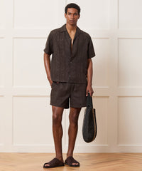 5" Embroidered Linen Beachcomber Short