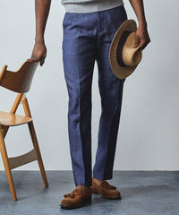 Italian Linen Soft Sutton Suit Trouser in Navy