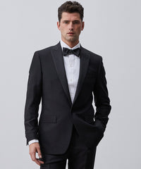 Made in USA Sutton Peak Lapel Tuxedo Jacket in Black