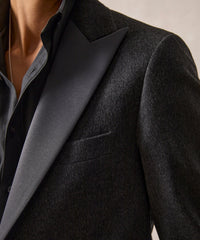 Italian Cashmere Peak Lapel Tuxedo Jacket in Grey