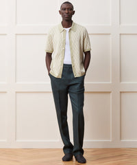 Straight Fit Linen Tab Trouser